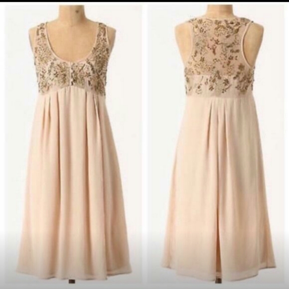 Anthropologie Dresses & Skirts - SOLD- ANTHROPOLOGIE silk beaded goddess dress- NWT